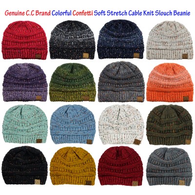 NEW Genuine CC Beanie Colorful Confetti Soft Stretch Cable Knit Slouch Beanie  eb-53545356
